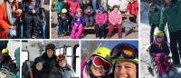 Collage of ski trip attendees